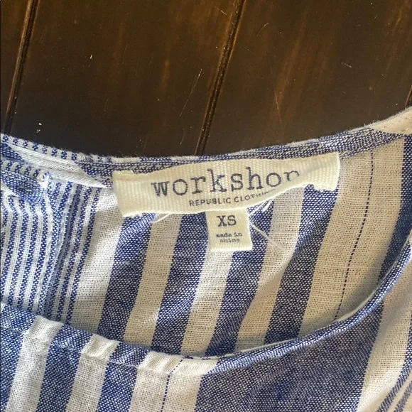 Workshop Republic Clothing Striped Sleeveless Top. Size XS Buttons in back - Picture 6 of 10